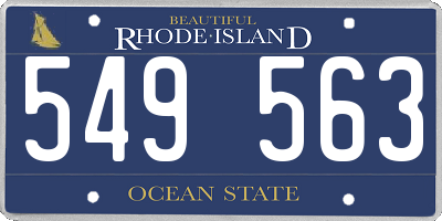 RI license plate 549563