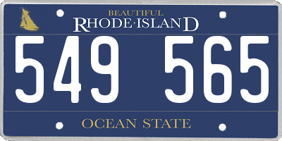 RI license plate 549565
