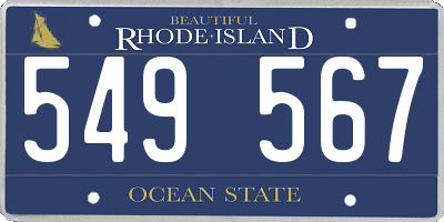 RI license plate 549567