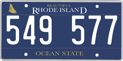 RI license plate 549577