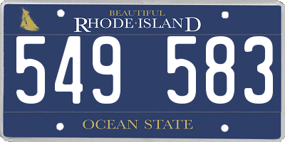 RI license plate 549583