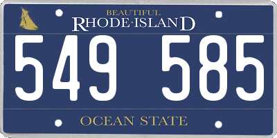 RI license plate 549585