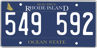 RI license plate 549592