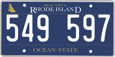 RI license plate 549597