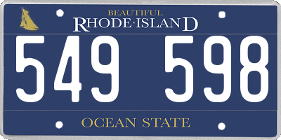 RI license plate 549598