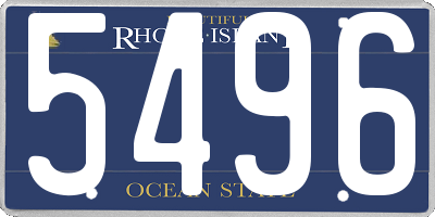 RI license plate 5496
