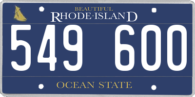 RI license plate 549600