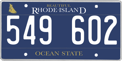 RI license plate 549602