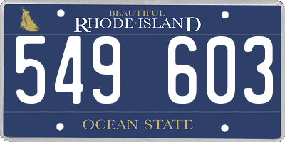 RI license plate 549603