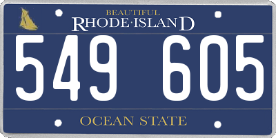 RI license plate 549605