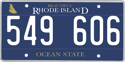 RI license plate 549606