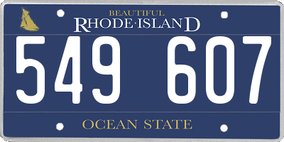 RI license plate 549607