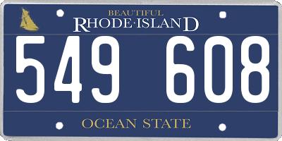 RI license plate 549608