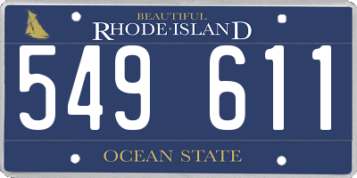 RI license plate 549611