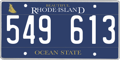 RI license plate 549613