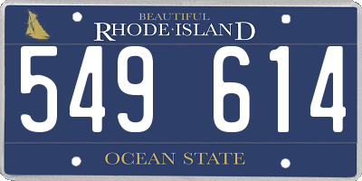 RI license plate 549614