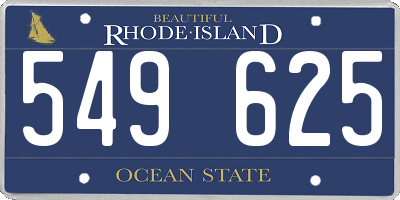 RI license plate 549625