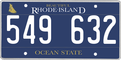 RI license plate 549632