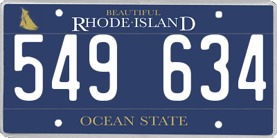 RI license plate 549634