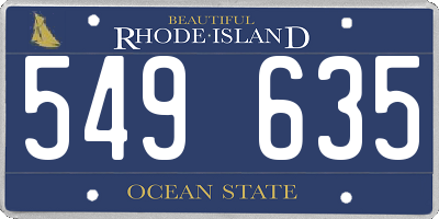 RI license plate 549635