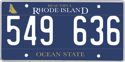 RI license plate 549636