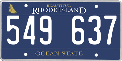 RI license plate 549637
