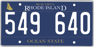 RI license plate 549640