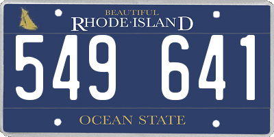 RI license plate 549641