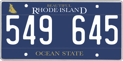 RI license plate 549645