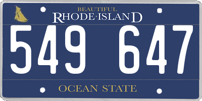RI license plate 549647