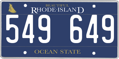 RI license plate 549649