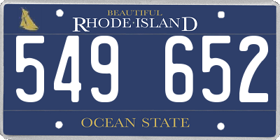RI license plate 549652