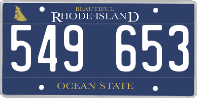 RI license plate 549653