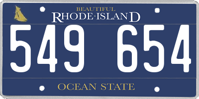 RI license plate 549654