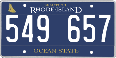 RI license plate 549657