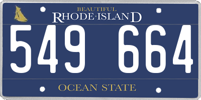 RI license plate 549664