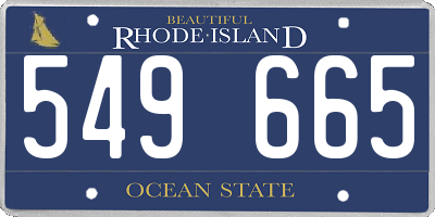 RI license plate 549665