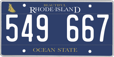 RI license plate 549667