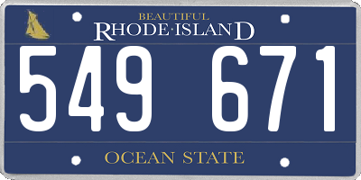 RI license plate 549671