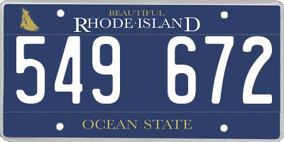 RI license plate 549672
