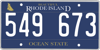 RI license plate 549673