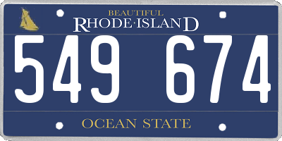 RI license plate 549674