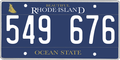 RI license plate 549676