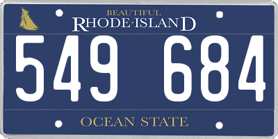 RI license plate 549684