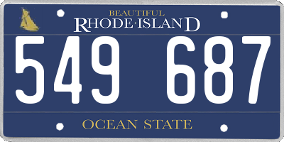 RI license plate 549687