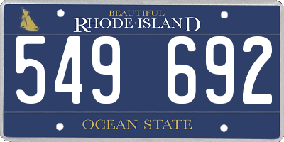 RI license plate 549692