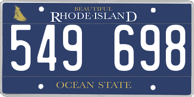 RI license plate 549698