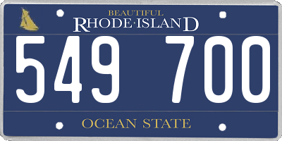 RI license plate 549700