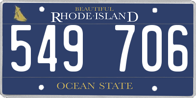 RI license plate 549706