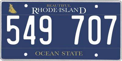 RI license plate 549707